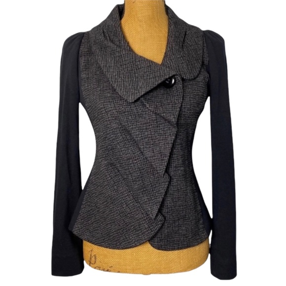 Classique Entier Color-block Wool Blend Career Snap Button Blazer Suit XS - Picture 2 of 8